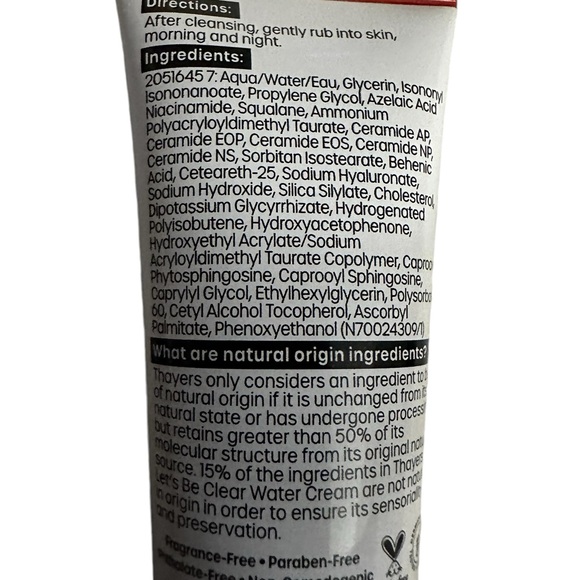 Thayers Let’s Be Clear Water Cream NEW + Hyaluronic Acid 1oz NEW SEALED - Picture 6 of 8